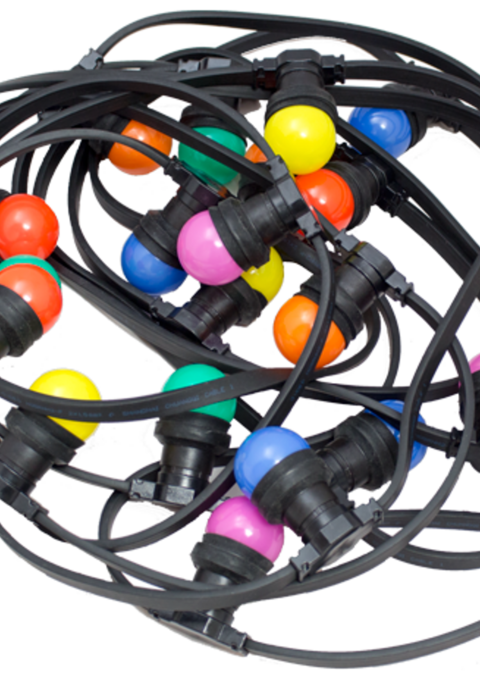 Amlux prikkabel - 15 meter met 45 LED lampen  (6 kleuren)