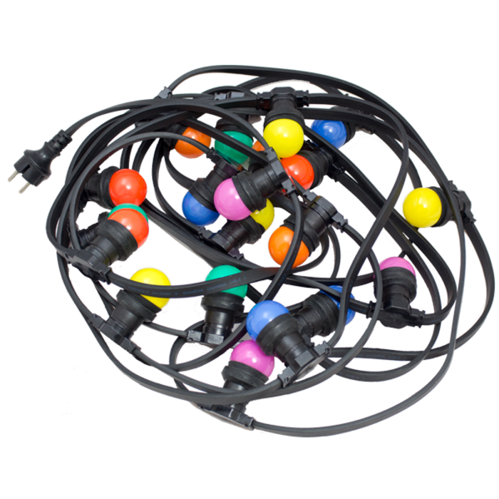 Amlux prikkabel - 15 meter met 45 LED lampen (6 kleuren)