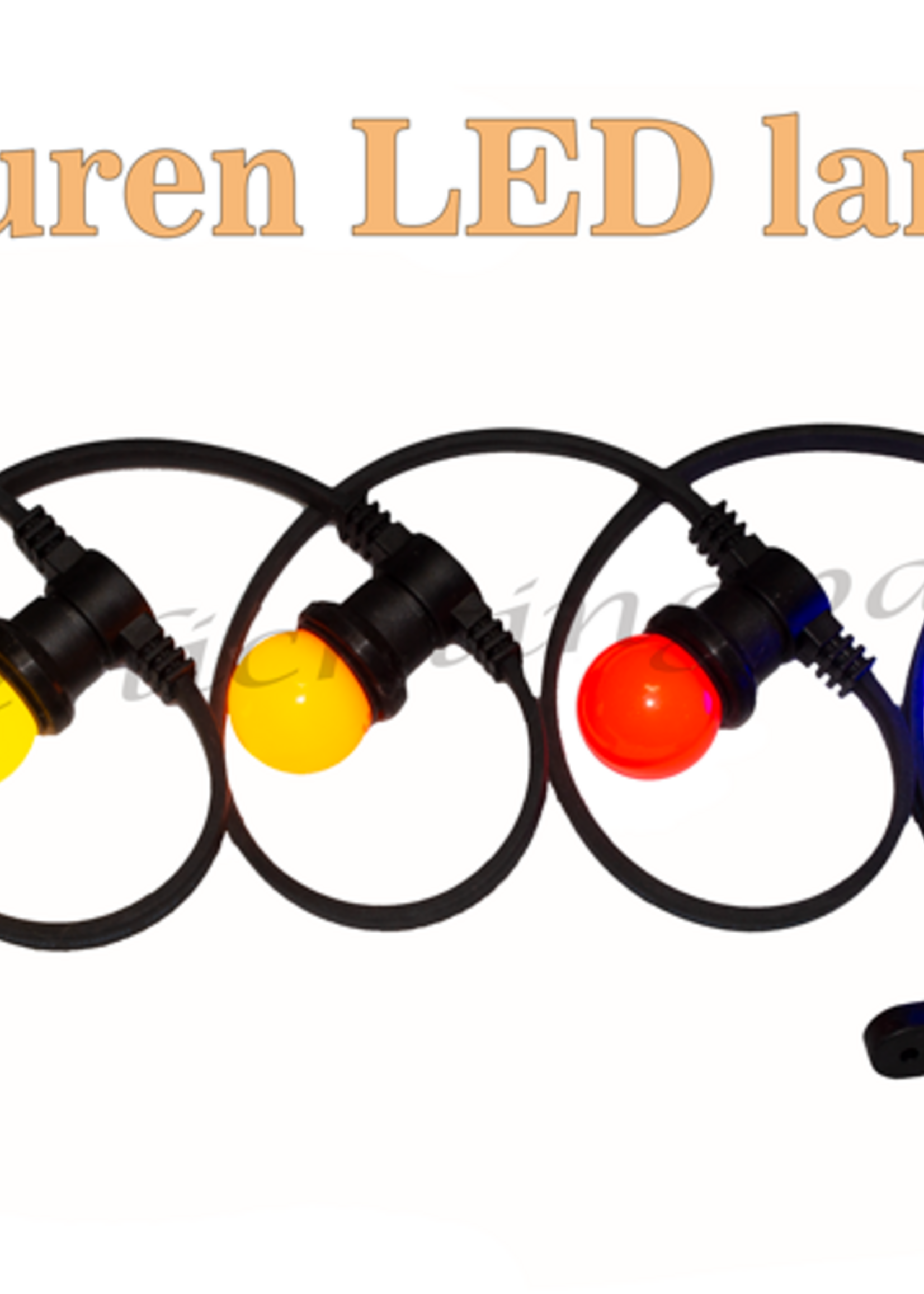 Amlux prikkabel - 20 meter met 60 LED lampen  (6 kleuren)