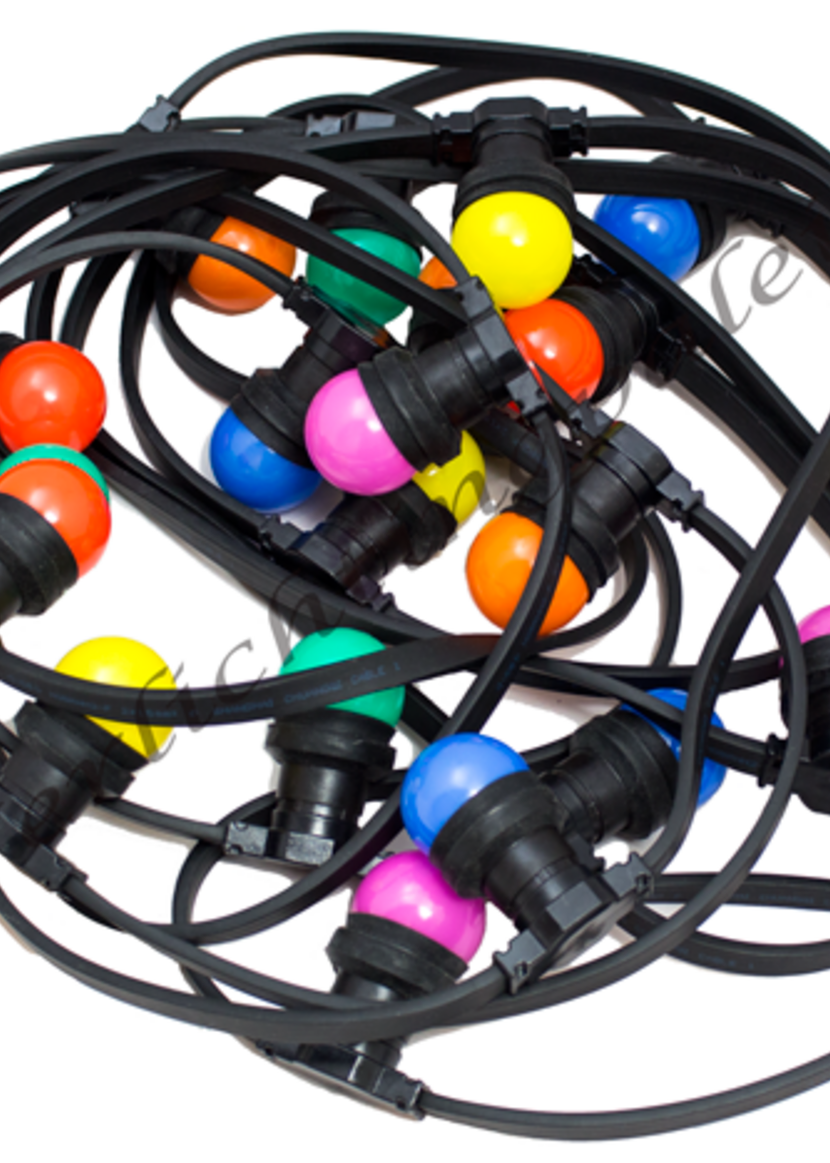 Amlux prikkabel - 20 meter met 60 LED lampen  (6 kleuren)