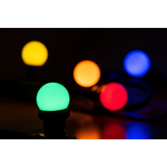 Amlux prikkabel - 15 meter met 30 LED lampen  (7 kleuren)