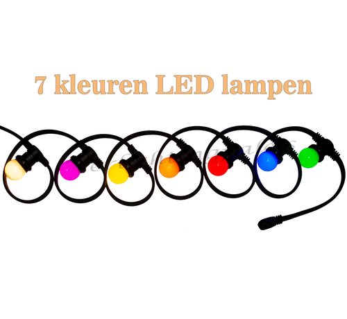 Amlux prikkabel - 10 meter met 10 dimbare LED lampen  (7 kleuren)