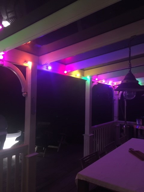 Witte prikkabel 20 meter met 40 gekleurde LED lampen in 5 kleuren mix
