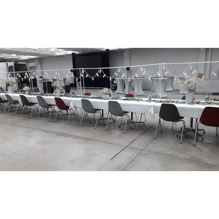 Witte prikkabel 20 meter met 40 gekleurde LED lampen in 5 kleuren mix