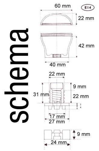 Verlichtingpaleis E14 - LED lamp rood voor kermisverlichting
