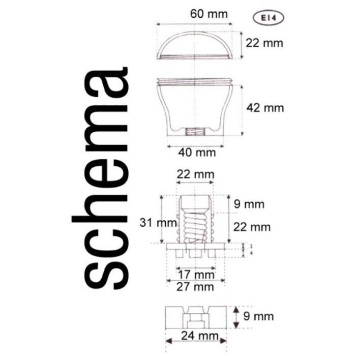 Verlichtingpaleis E14 - LED lamp blauw voor kermisverlichting