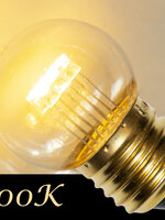 Amlux LED kogellamp 0,7W - transparant kap - E27 warm wit