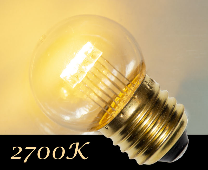 Amlux LED kogellamp - 0,7W - transparant kap - E27 2700K