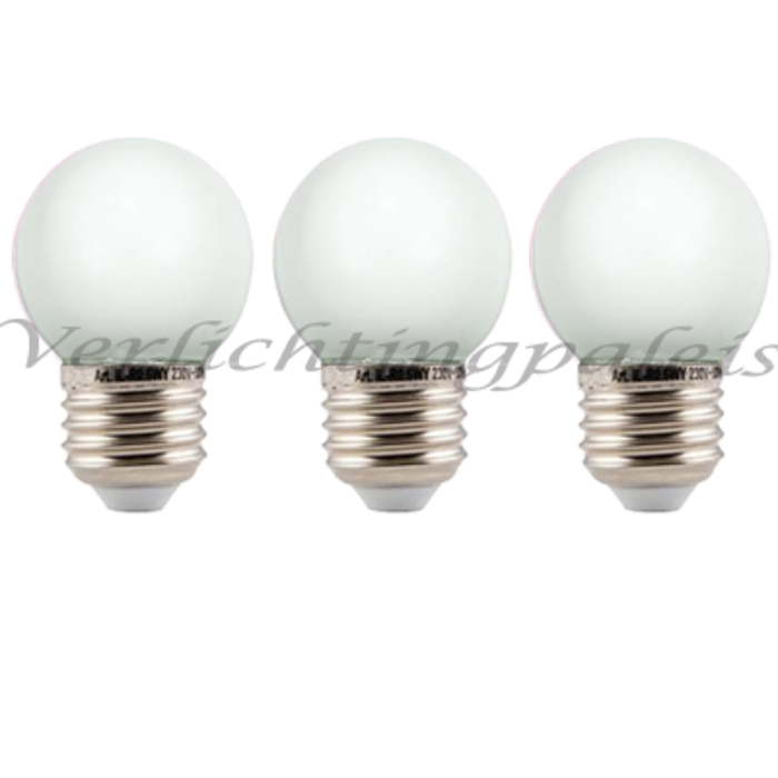 Amlux LED kogellamp - 2W - witte kap - E27 2200K