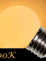 Amlux LED kogellamp 2W - witte kap - E27 extra warm wit - Dimbaar