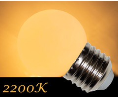 Amlux LED kogellamp 2W - witte kap - E27 extra warm wit - Dimbaar