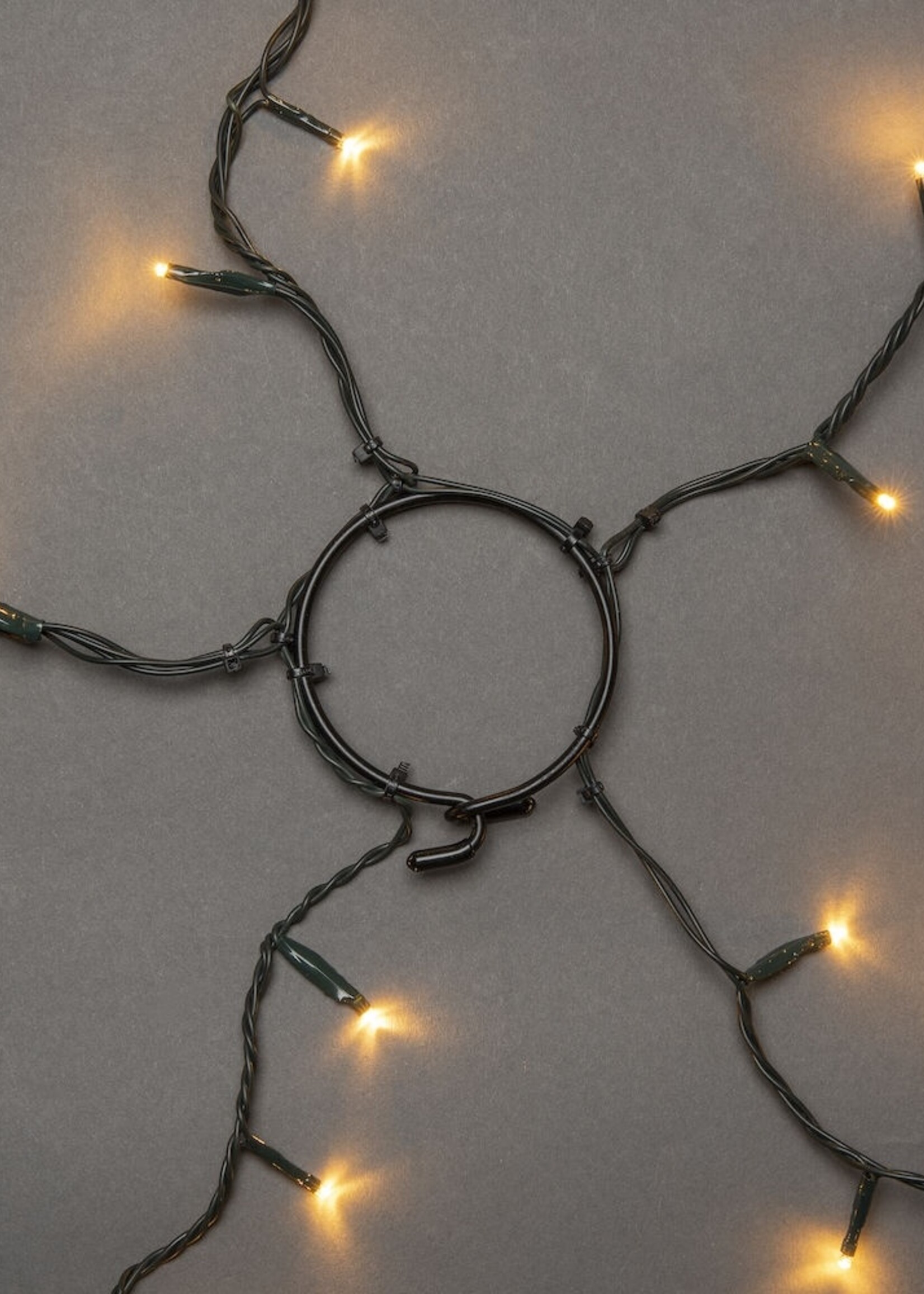 Konstsmide Kerstverlichting - LED lichtmantel 180cm met ring voor kerstboom  - 5x 30 Amber witte LED lampjes