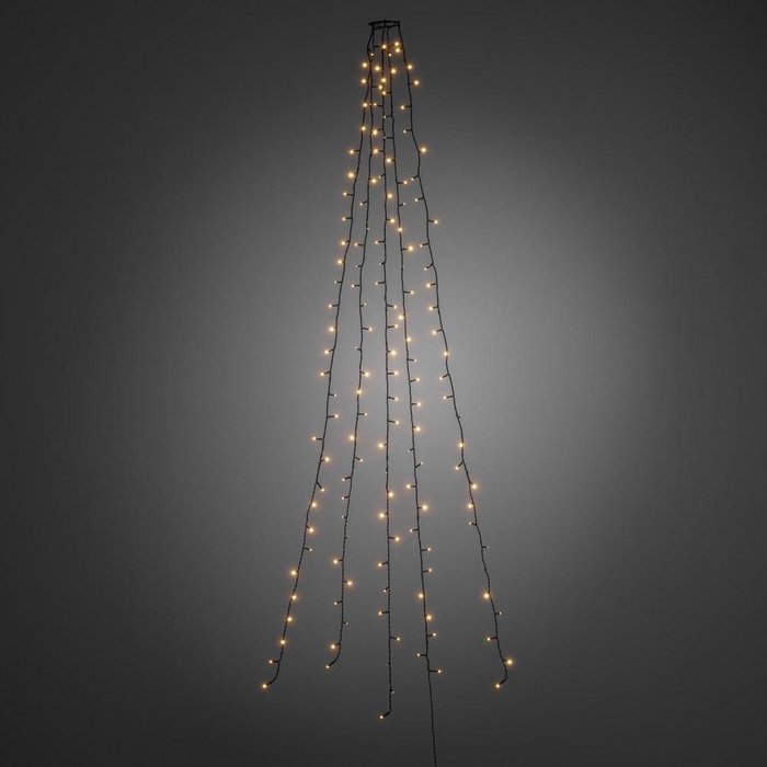 Konstsmide Kerstverlichting - LED lichtmantel 180cm met ring voor kerstboom  - 5x 30 Amber witte LED lampjes