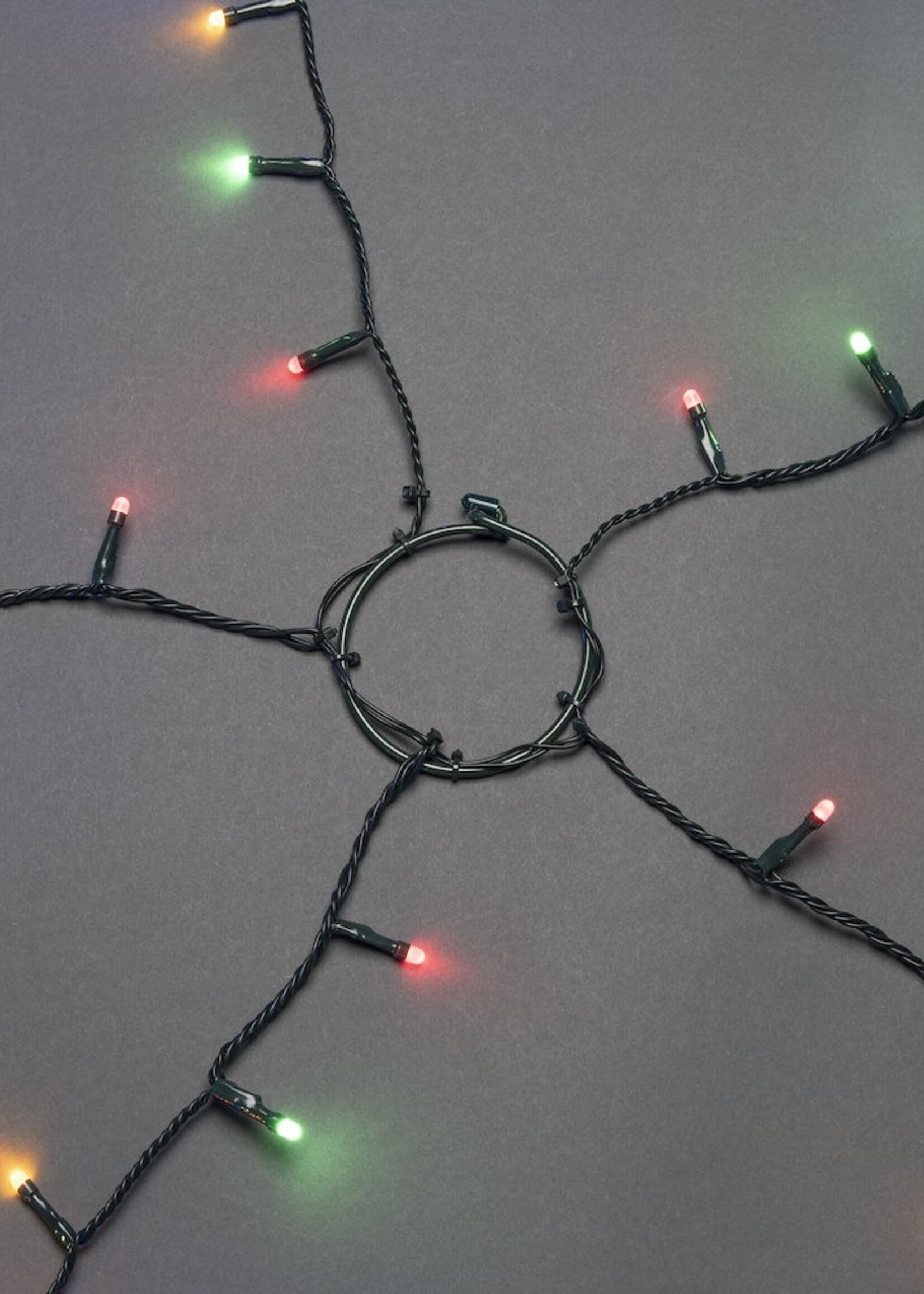 Konstsmide Kerstverlichting - LED lichtmantel 240cm met ring voor kerstboom  - 5x 40 gekleurde LED lampjeshtmantel 180cm met ring voor kerstboom  - 5x 30 LED lampjes