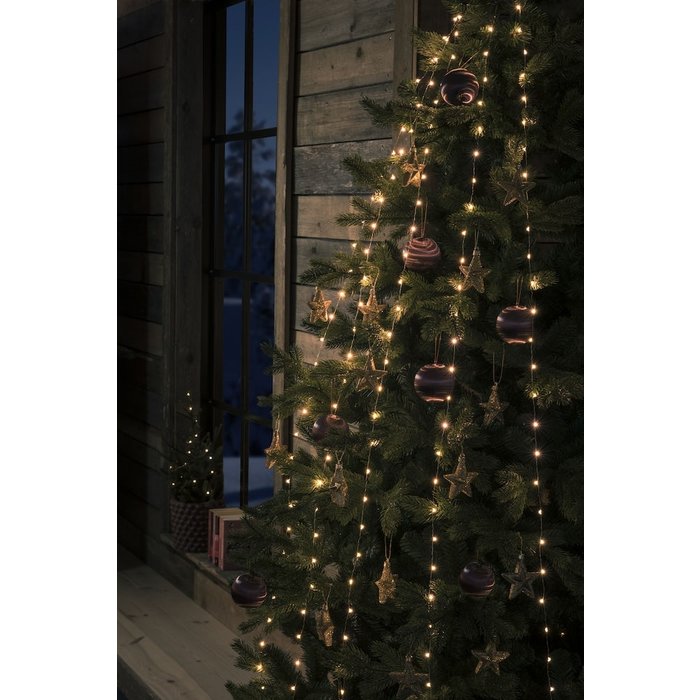 Konstsmide App gestuurde LED Lichtmantel voor kerstboom, 180cm 5 strengen van 30 extra warmwitte LED, met multifunctie