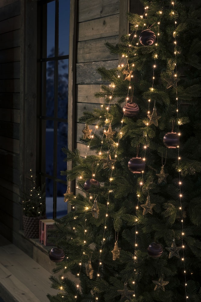 Konstsmide App gestuurde LED Lichtmantel voor kerstboom, 180cm 5 strengen van 30 extra warmwitte LED, met multifunctie