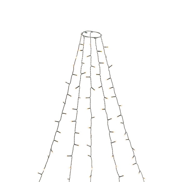 Konstsmide App gestuurde LED Lichtmantel voor kerstboom, 180cm 5 strengen van 30 extra warmwitte LED, met multifunctie