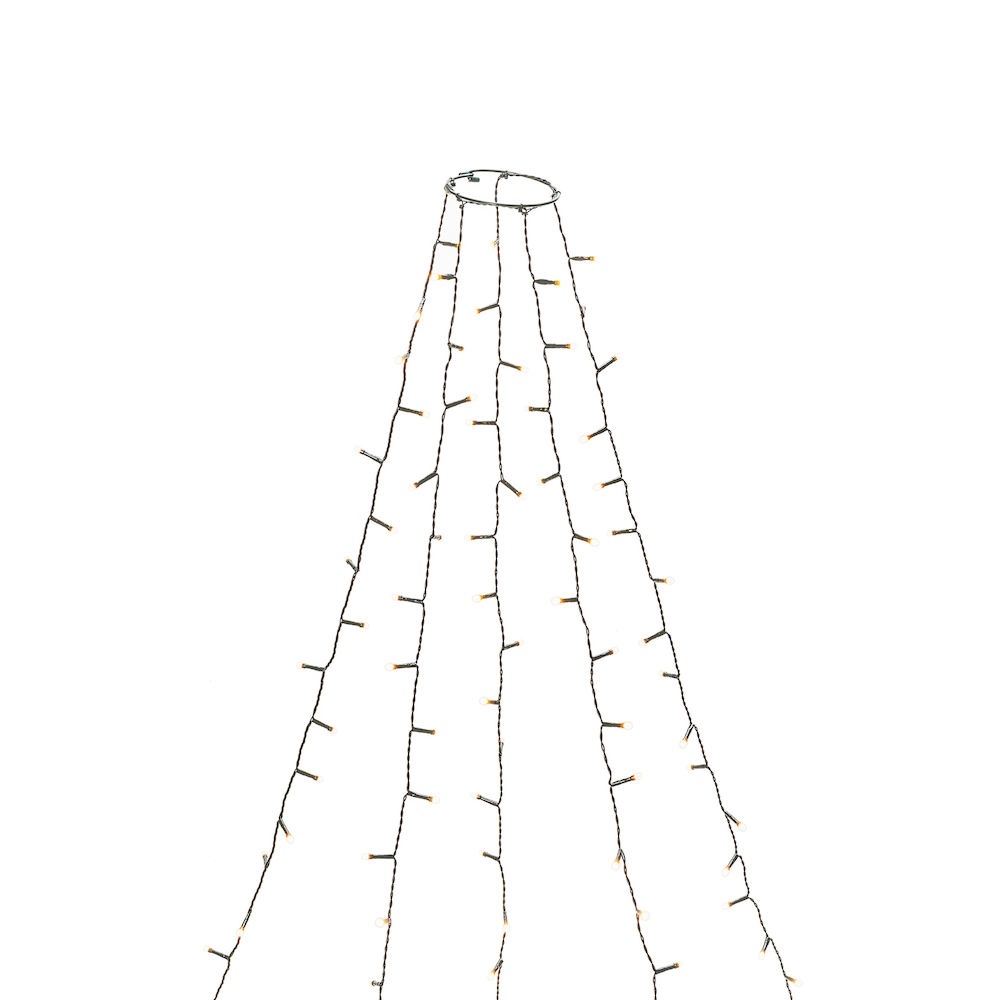 Konstsmide App gestuurde LED Lichtmantel voor kerstboom, 180cm 5 strengen van 30 extra warmwitte LED, met multifunctie