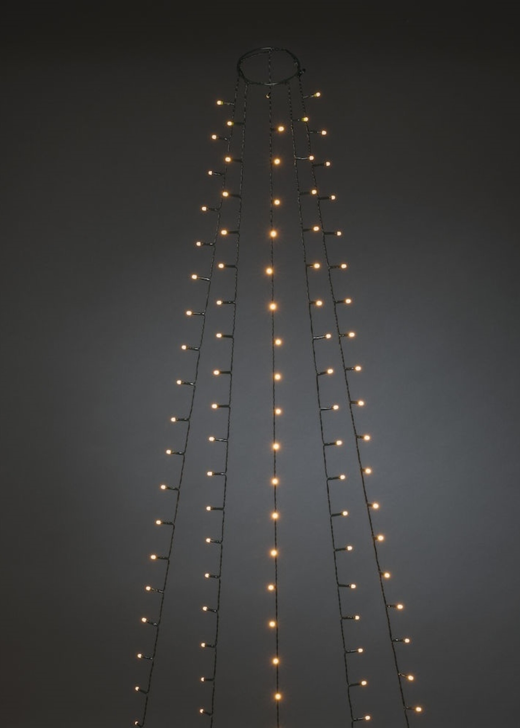 Konstsmide App gestuurde LED Lichtmantel voor kerstboom, 240cm 5 strengen van 40 extra warmwitte LED, met multifunctie