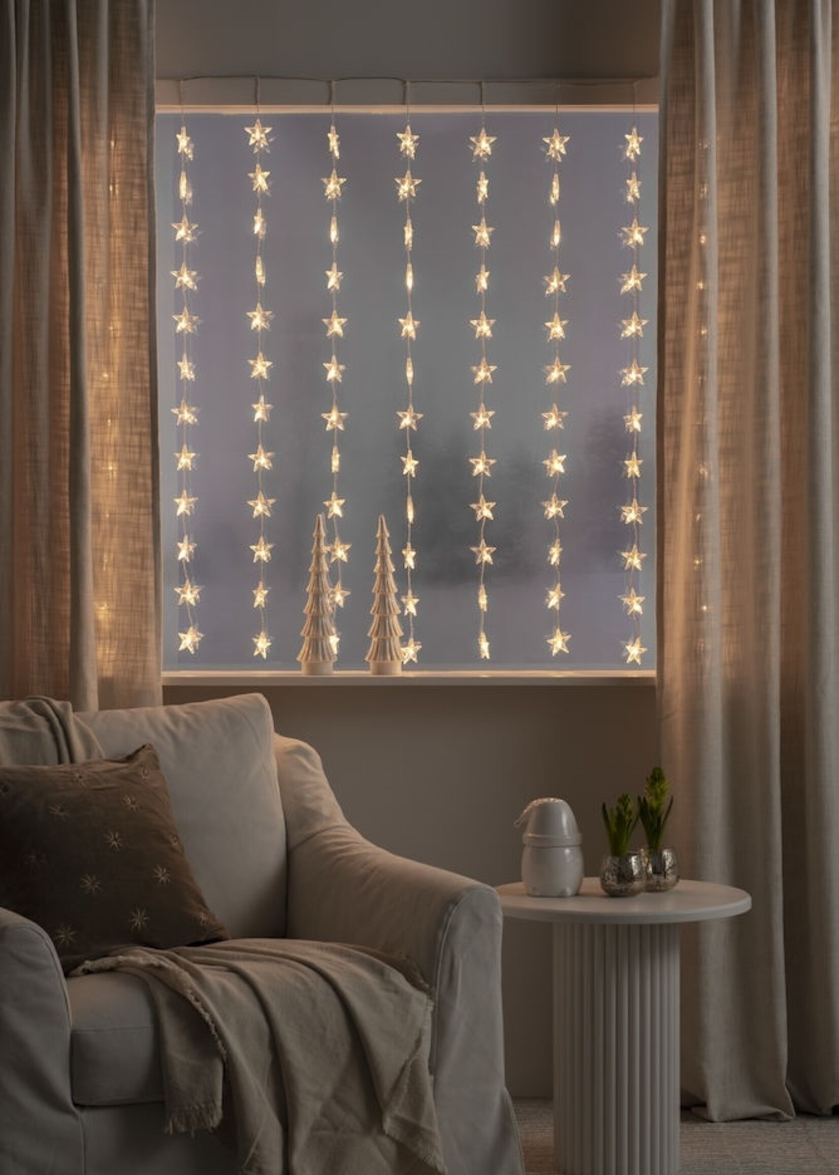 Konstsmide Konstsmide Kerstverlichting - LED sterren gordijn 140x120 CM