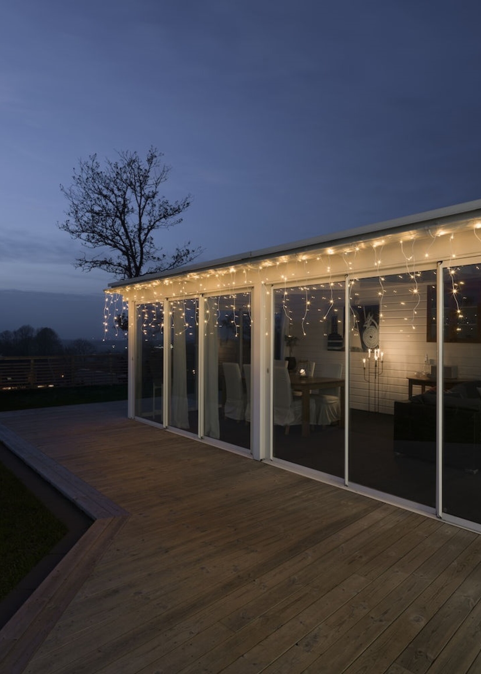 Konstsmide Konstsmide kerstverlichting ijspegel lichtslinger met 336 LED - extra warm wit 20,79 meter - App control