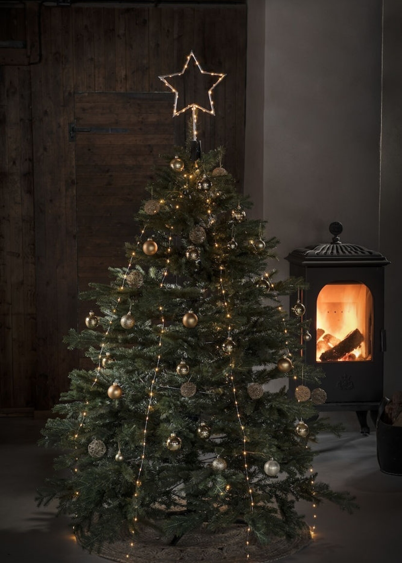 Konstsmide LED kerstverlichting boommantel met ster - 2,35 meter verlicht