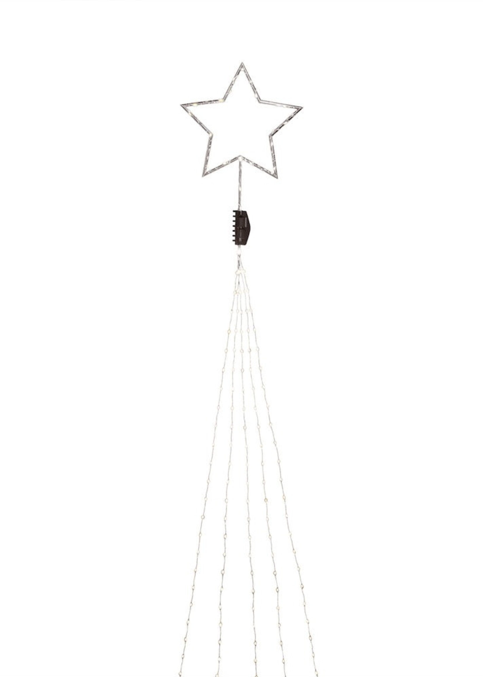 Konstsmide LED kerstverlichting boommantel met ster - 2,35 meter verlicht