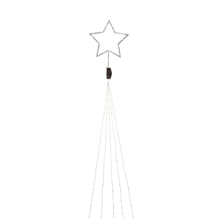 Konstsmide LED kerstverlichting boommantel met ster - 2,35 meter verlicht