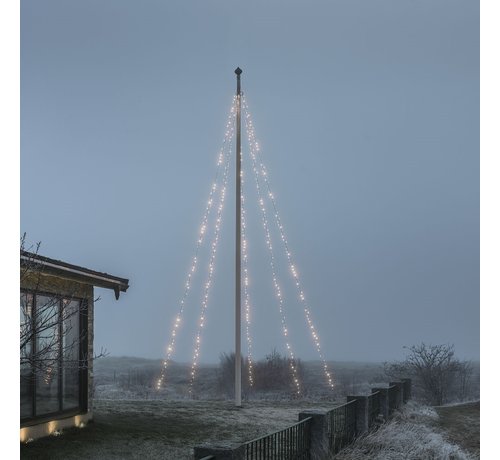Konstsmide Konstsmide kerstverlichting vlaggenmast kerstboom verlichting met ring - 5 meter met 500 LEDS  warm wit