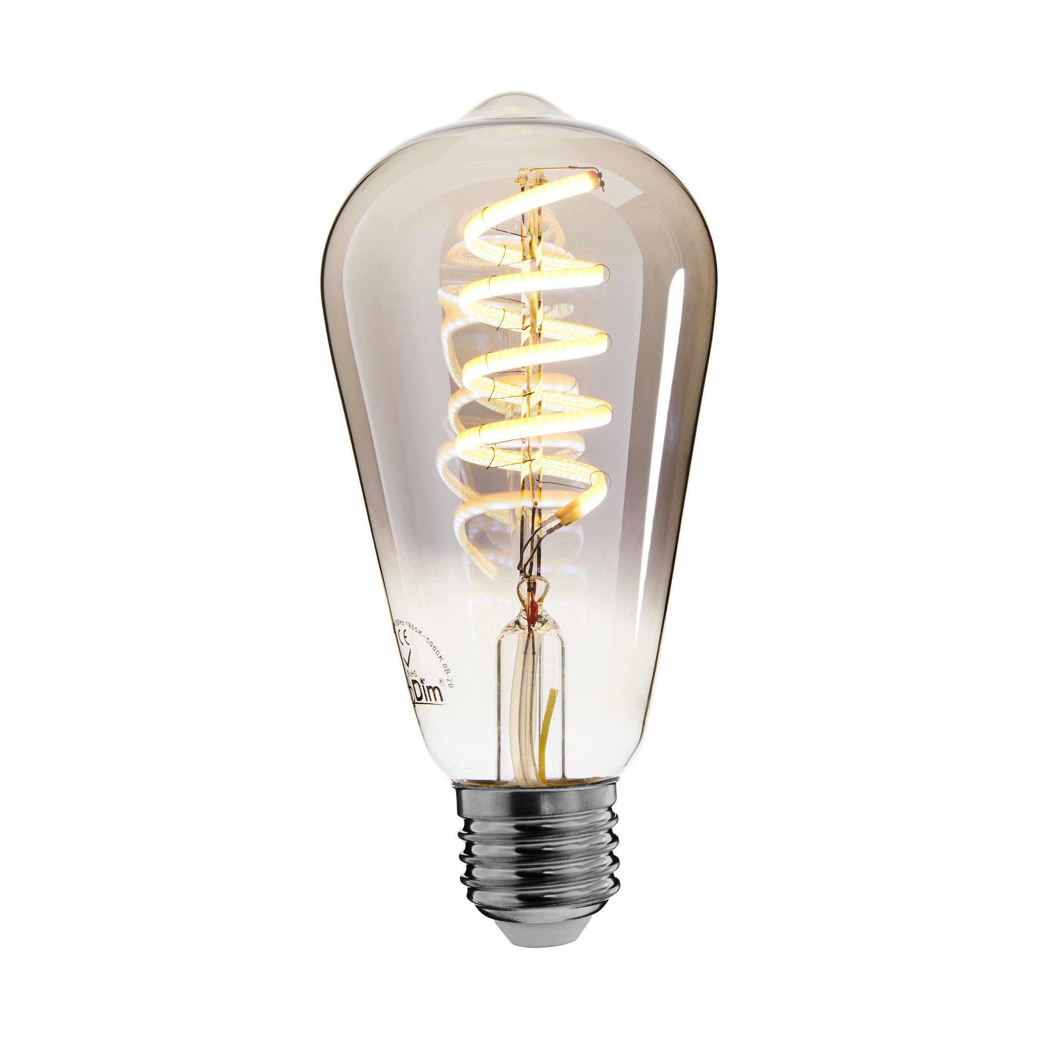 Grommen Soldaat Bungalow EcoDim Smart LED filament lamp dimbaar E27 - ST64 Smokey 1800K-5000K -  Verlichtingpaleis