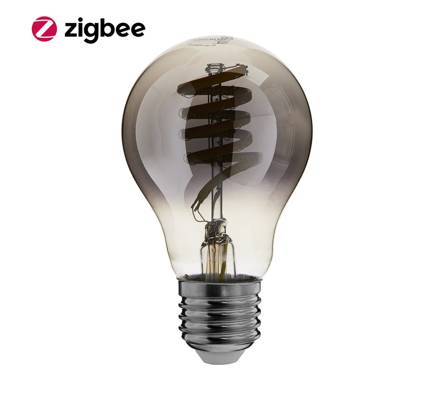 Zigbee LED filament lamp dimbaar E27 - A60 Smokey 1800K-5000K