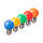 Set 30 gekleurde LED lampen - 5 kleuren