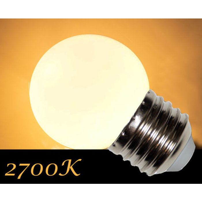 LED kogellamp - 2W - witte kap - E27 2650K
