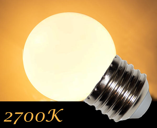 LED kogellamp - 2W - witte kap - E27 2650K