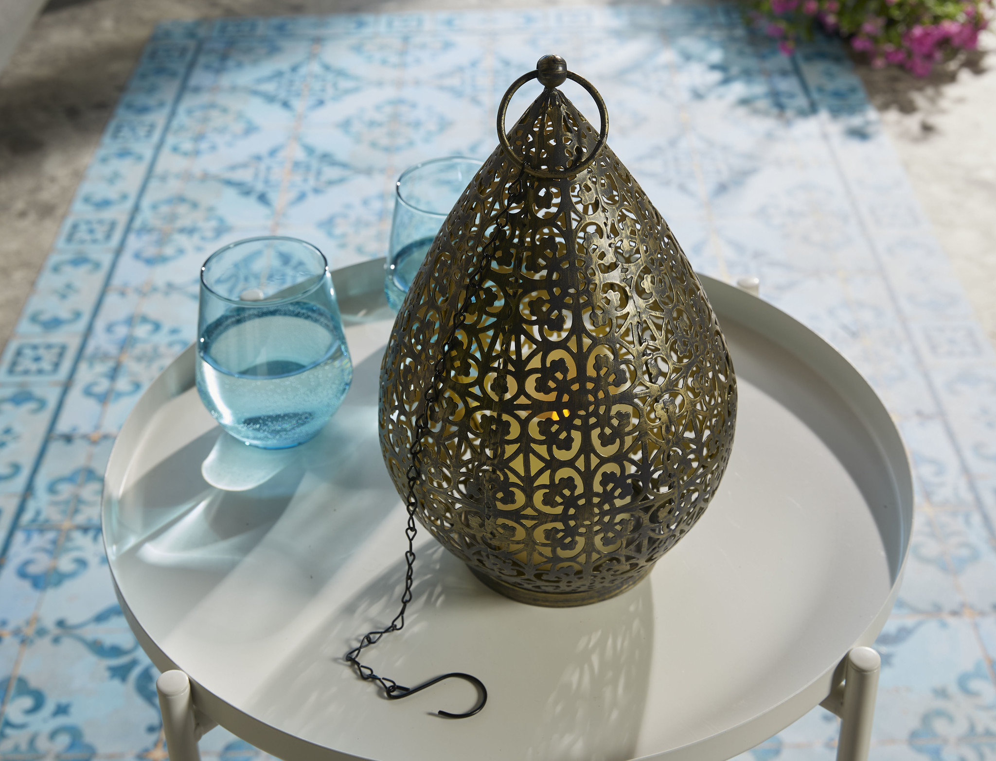 Luxform Accu/USB oplaadbare Oriental Palmyra tafel/hanglamp