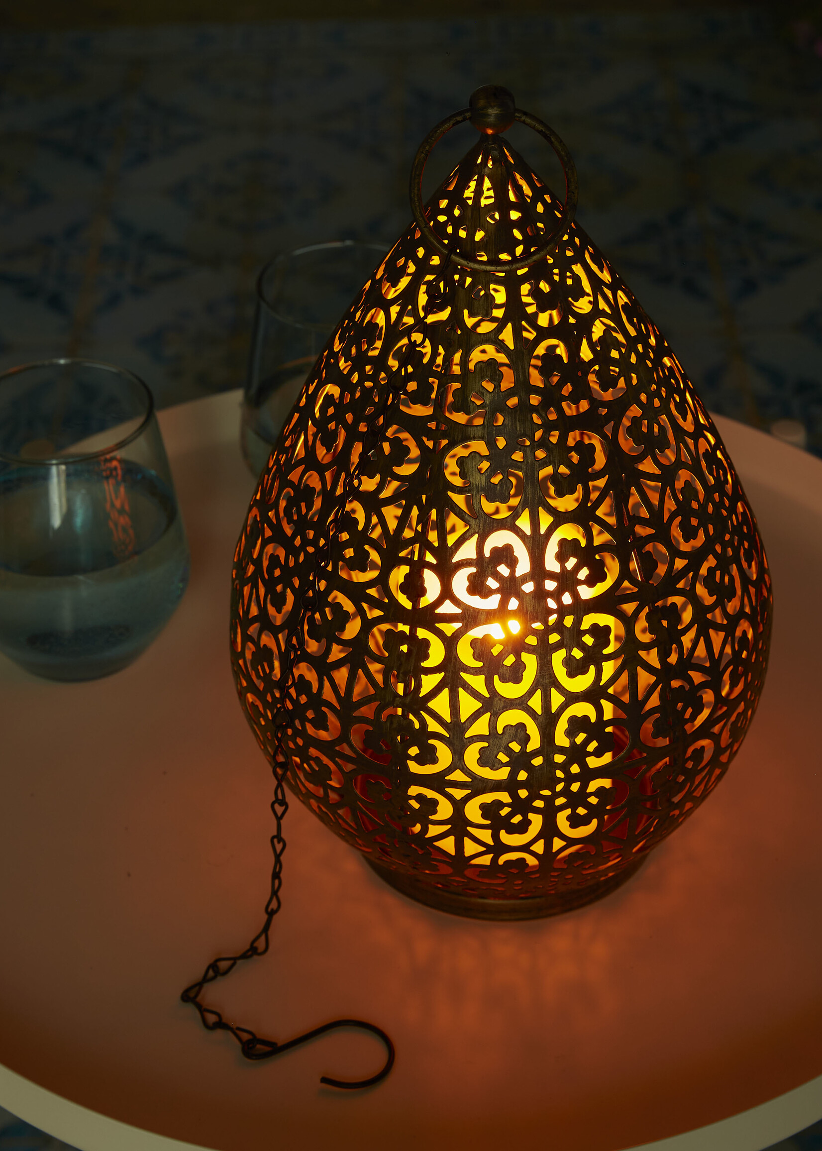 Luxform Accu/USB oplaadbare Oriental Palmyra tafel/hanglamp