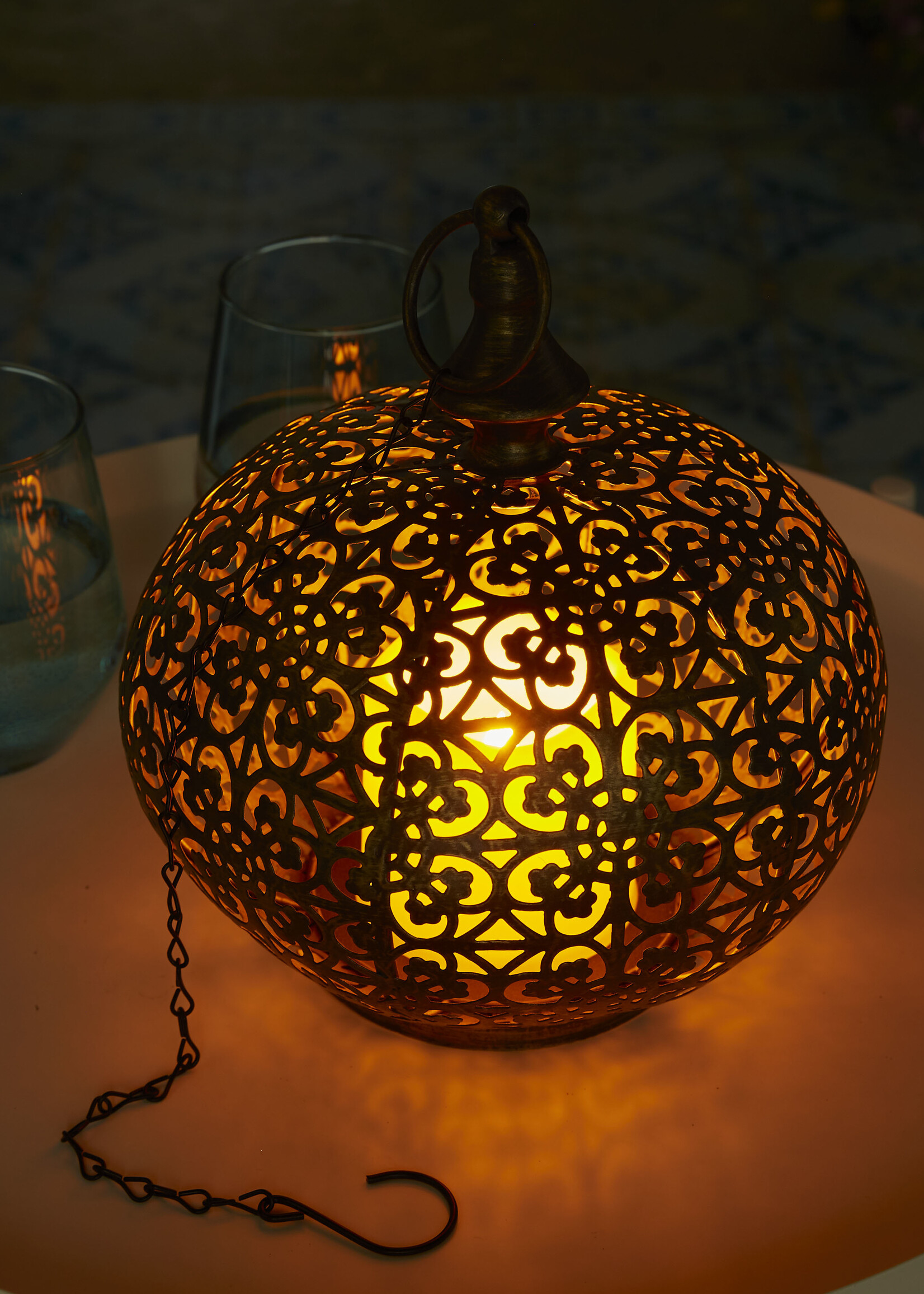 Luxform Accu/USB oplaadbare Marokkaanse stijl Tarsus tafel/hanglamp