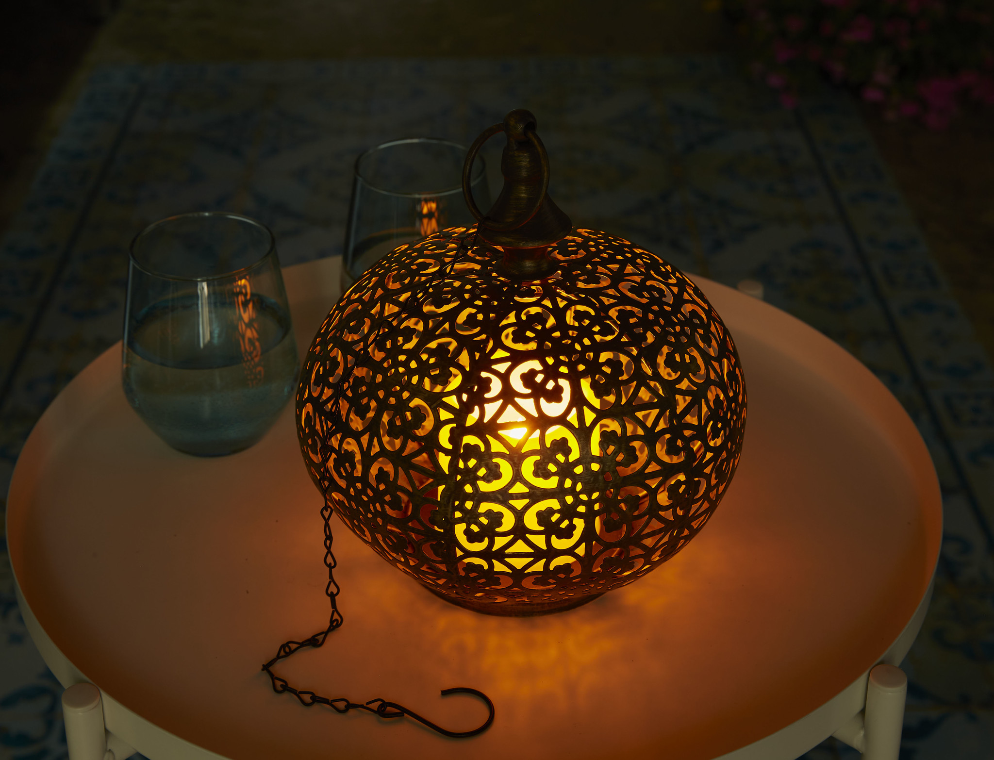 Luxform Accu/USB oplaadbare Marokkaanse stijl Tarsus tafel/hanglamp