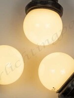 Amlux Prikkabel  15 meter met warm witte LED lampen met witte bol