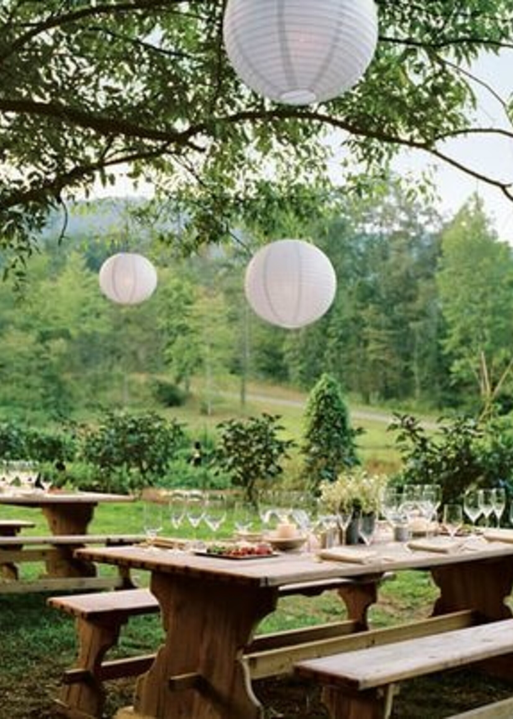 Fuchsia roze lampion voor buiten Ø35cm