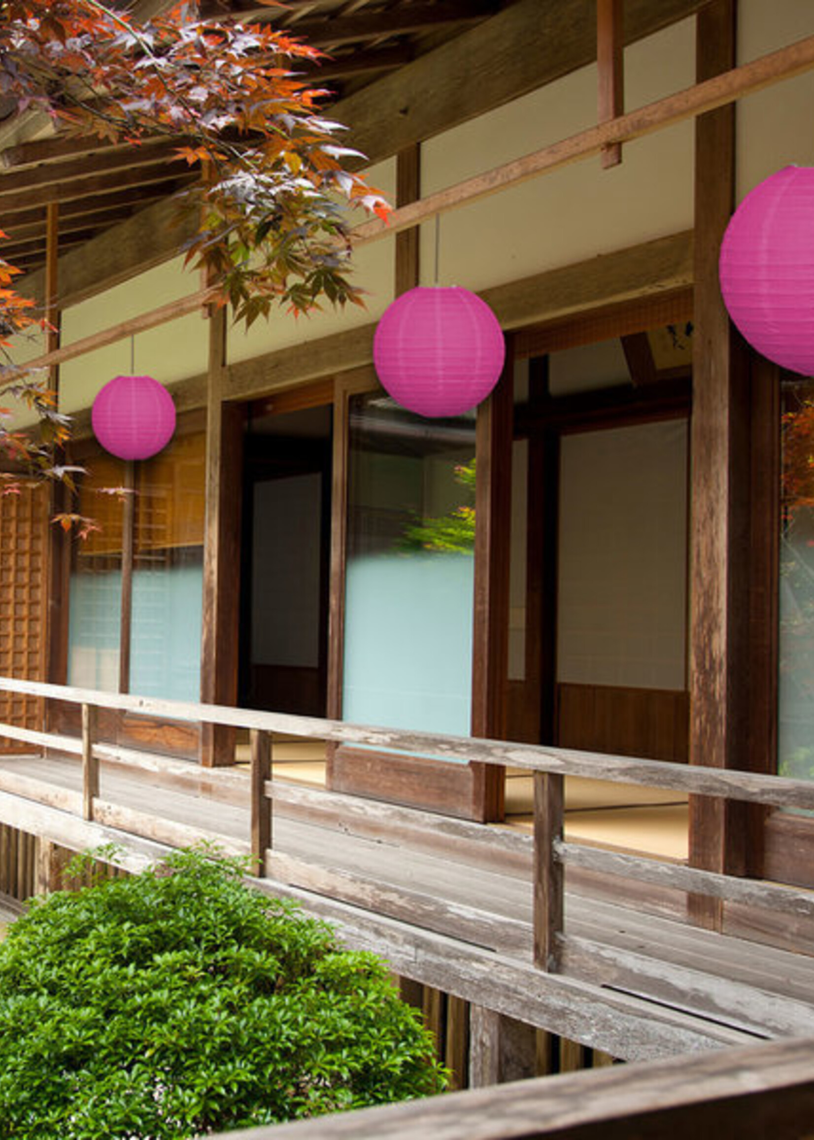 Fuchsia roze lampion voor buiten Ø25cm