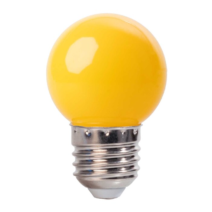 LED kogellamp - 1W E27 Geel