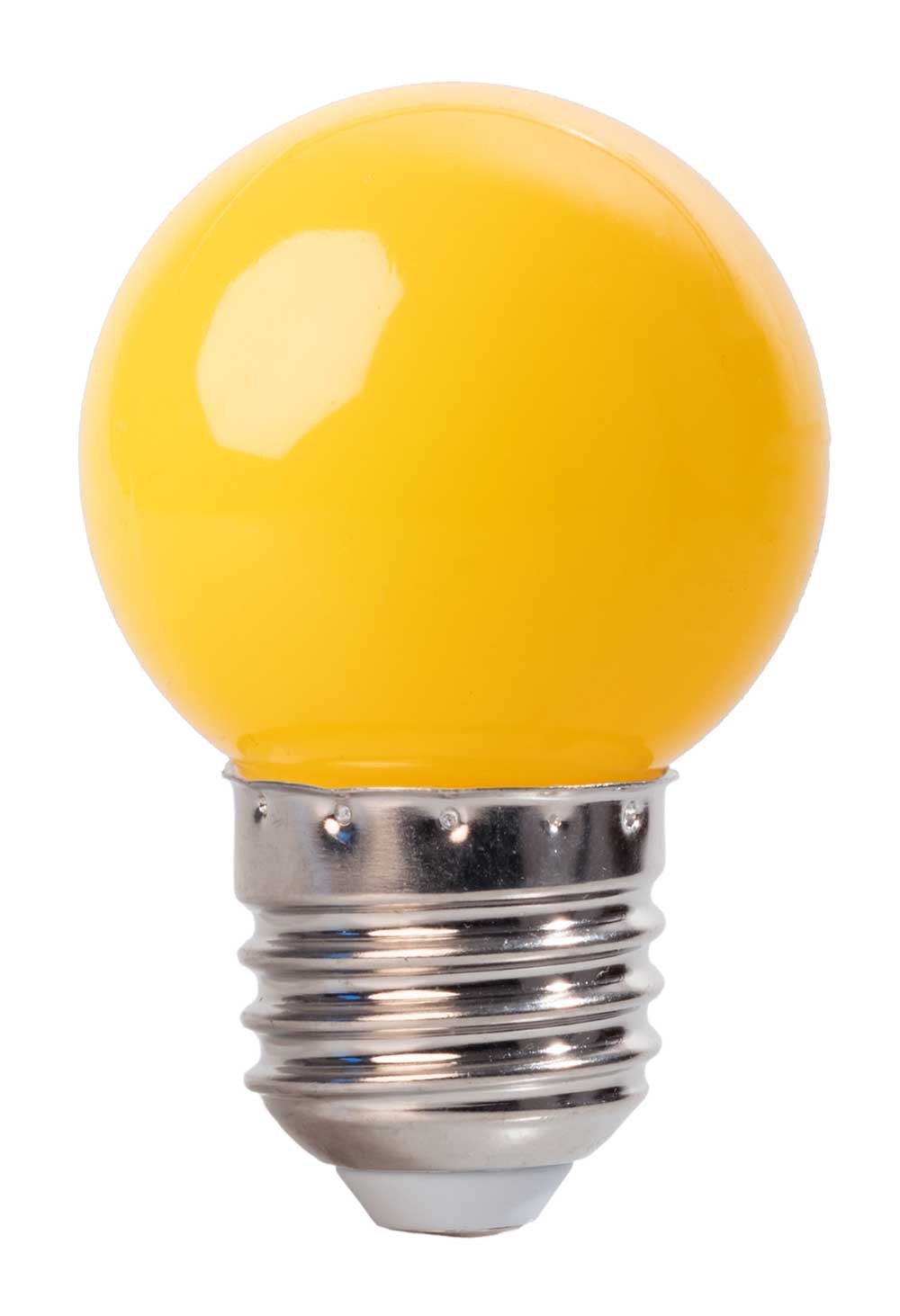 LED kogellamp - 1W E27 Geel