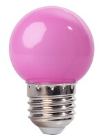 Amlux LED kogellamp - 1W E27 Roze Dimbaar