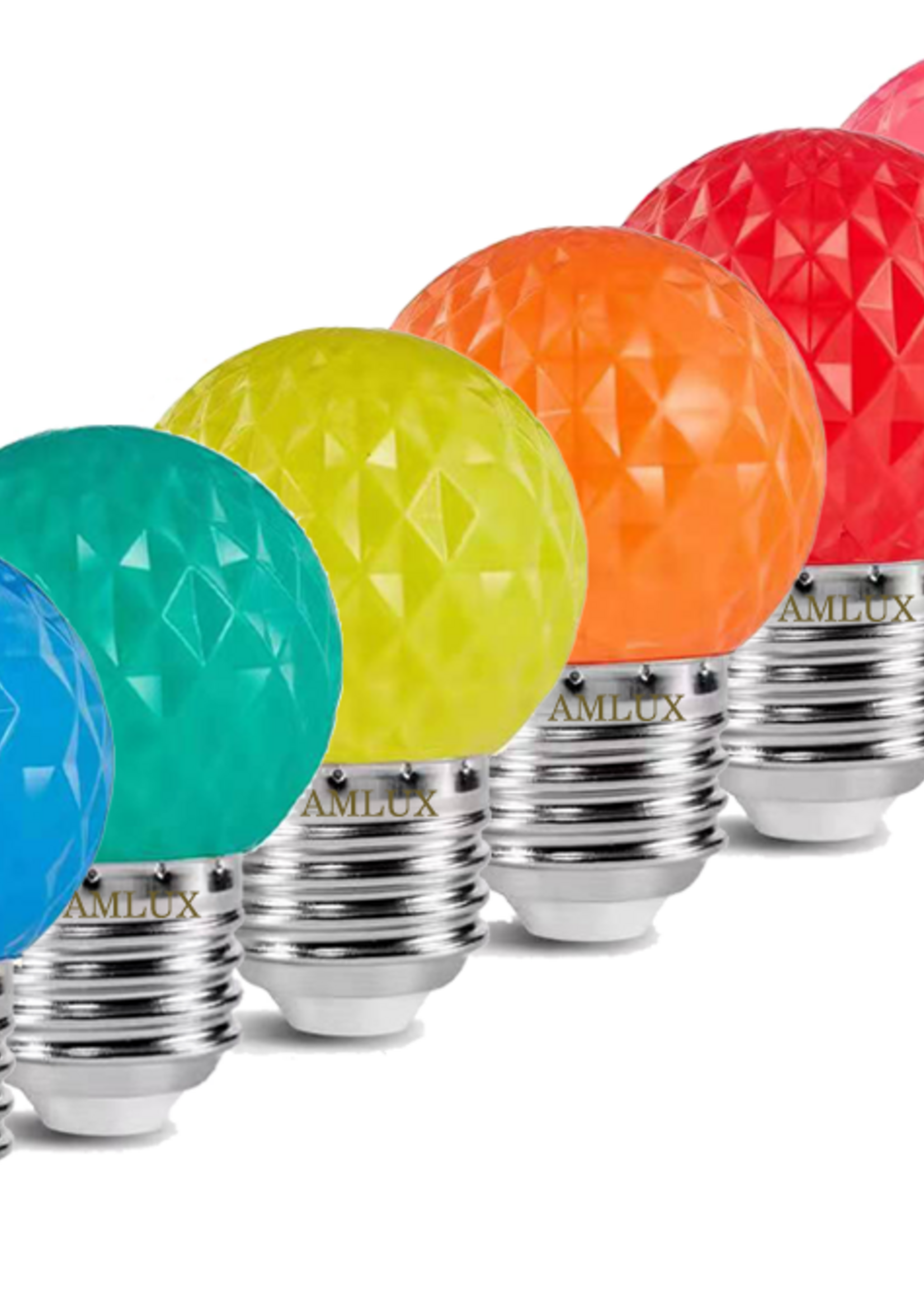 Amlux Set 6 gekleurde golfbal LED lampen - 6 kleuren