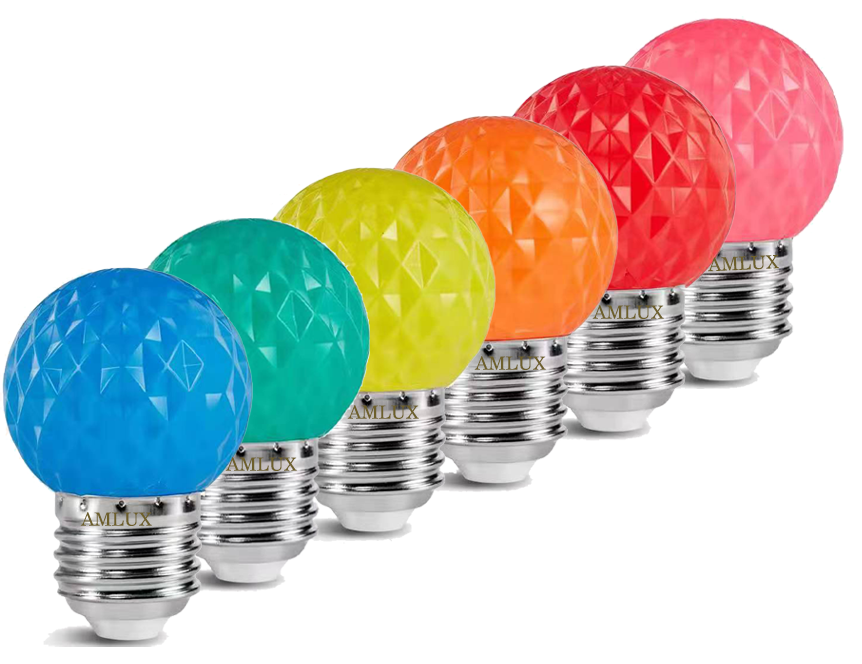 Amlux Set 6 gekleurde golfbal LED lampen - 6 kleuren