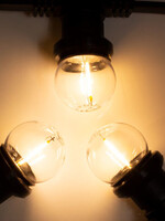 Amlux 5 meter prikkabel met warm  witte filament LED kogellampen