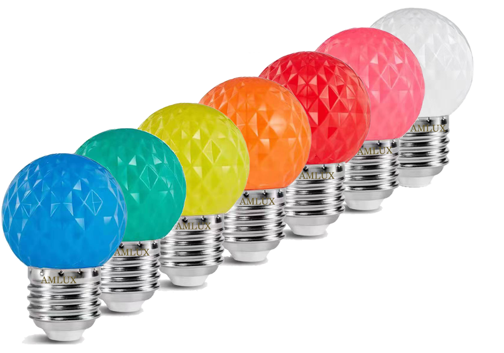 Amlux Set 10 gekleurde golfbal LED lampen - 5 kleuren