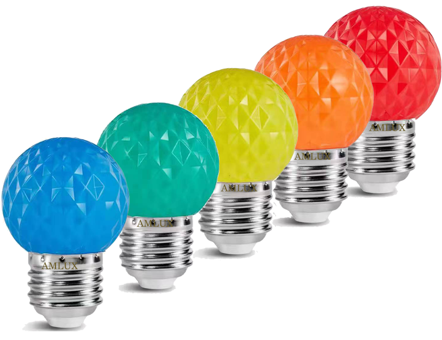 Amlux Set 25 gekleurde golfbal LED lampen - 5 kleuren