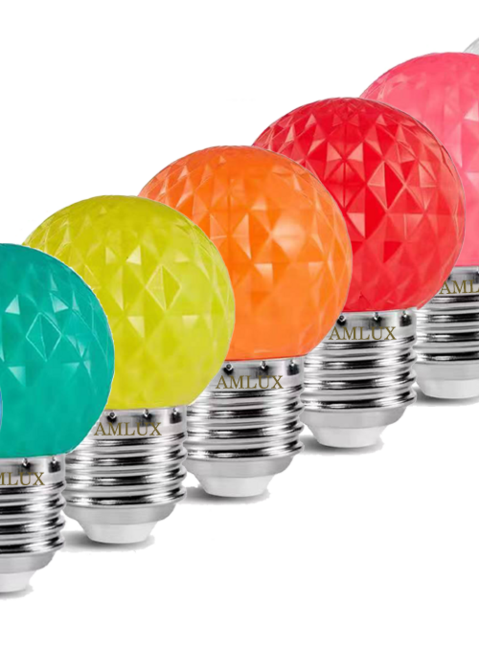 Amlux Set 40 gekleurde golfbal LED lampen - 5 kleuren